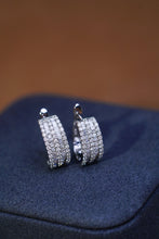 Load image into Gallery viewer, LUOWEND 18K White Gold Real Natural Diamond Hoop Earrings for Women