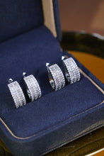 Load image into Gallery viewer, LUOWEND 18K White Gold Real Natural Diamond Hoop Earrings for Women