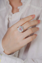 Load image into Gallery viewer, LUOWEND 18K White Gold Natural Pink Diamond Ring for Women