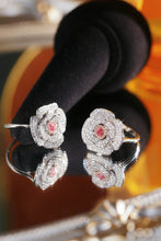 Load image into Gallery viewer, LUOWEND 18K White Gold Natural Pink Diamond Ring for Women