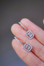 Load image into Gallery viewer, LUOWEND 18K White Gold Real Natural Diamond Hoop Earrings for Women