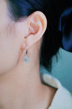 Load image into Gallery viewer, LUOWEND 18K White Gold Real Natural Diamond Hoop Earrings for Women