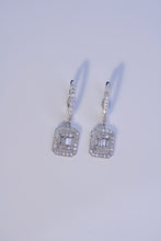 Load image into Gallery viewer, LUOWEND 18K White Gold Real Natural Diamond Hoop Earrings for Women