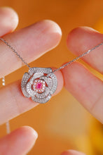 Load image into Gallery viewer, LUOWEND 18K White Gold Natural Pink Diamond Necklace for Women