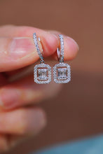 Load image into Gallery viewer, LUOWEND 18K White Gold Real Natural Diamond Hoop Earrings for Women