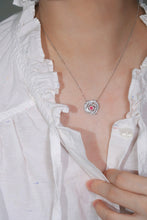 Load image into Gallery viewer, LUOWEND 18K White Gold Natural Pink Diamond Necklace for Women