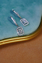 Load image into Gallery viewer, LUOWEND 18K White Gold Real Natural Diamond Hoop Earrings for Women
