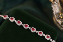 Load image into Gallery viewer, LUOWEND 18K White Gold Real Natural Ruby and Diamond Gemstone Bracelet for Women