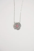 Load image into Gallery viewer, LUOWEND 18K White Gold Natural Pink Diamond Necklace for Women