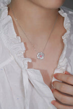 Load image into Gallery viewer, LUOWEND 18K White Gold Natural Pink Diamond Necklace for Women