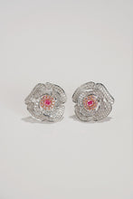 Load image into Gallery viewer, LUOWEND 18K White Gold Natural Pink Diamond Earrings for Women