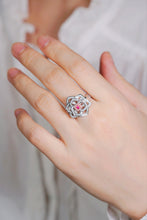 Load image into Gallery viewer, LUOWEND 18K White Gold Natural Pink Diamond Ring for Women