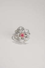 Load image into Gallery viewer, LUOWEND 18K White Gold Natural Pink Diamond Ring for Women