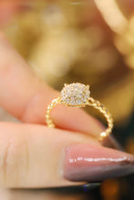 Load image into Gallery viewer, LUOWEND 18K Yellow Gold Real Natural Diamond Ring for Women