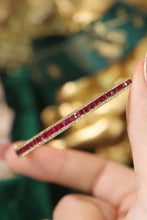 Load image into Gallery viewer, LUOWEND 18K Yellow Gold Real Natural Ruby and Diamond Gemstone Bangle for Women