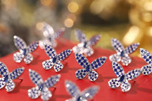 Load image into Gallery viewer, LUOWEND 18K White Gold Real Natural Sapphire Earrings for Women