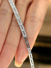 Load image into Gallery viewer, LUOWEND 18K White Gold Fine Jewelry Real Natural Diamond Necklace for Women