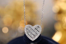 Load image into Gallery viewer, LUOWEND 18K White Gold Real Natural Diamond Pendant Necklace for Women