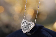 Load image into Gallery viewer, LUOWEND 18K White Gold Real Natural Diamond Pendant Necklace for Women