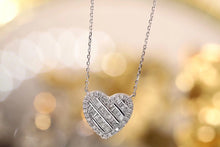 Load image into Gallery viewer, LUOWEND 18K White Gold Real Natural Diamond Pendant Necklace for Women