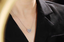 Load image into Gallery viewer, LUOWEND 18K White Gold Real Natural Diamond Pendant Necklace for Women