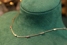 Load image into Gallery viewer, LUOWEND 18K Rose Gold Real Natural Aquamarine Necklace for Women