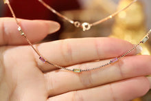 Load image into Gallery viewer, LUOWEND 18K Rose Gold Real Natural Aquamarine Necklace for Women