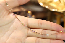 Load image into Gallery viewer, LUOWEND 18K Rose Gold Real Natural Aquamarine Necklace for Women