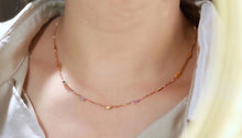 Load image into Gallery viewer, LUOWEND 18K Rose Gold Real Natural Aquamarine Necklace for Women
