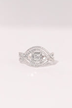 Load image into Gallery viewer, LUOWEND 18K White Gold Real Natural Diamond Ring for Women