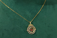 Load image into Gallery viewer, LUOWEND 18K Yellow Gold Real Natural Ruby and Diamond Gemstone Necklace for Women