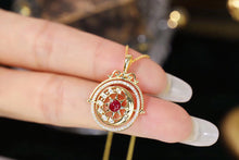 Load image into Gallery viewer, LUOWEND 18K Yellow Gold Real Natural Ruby and Diamond Gemstone Necklace for Women