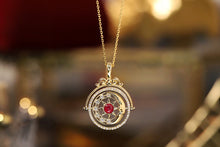 Load image into Gallery viewer, LUOWEND 18K Yellow Gold Real Natural Ruby and Diamond Gemstone Necklace for Women