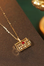 Load image into Gallery viewer, LUOWEND 18K Yellow Gold Real Natural Ruby and Diamond Gemstone Necklace for Women