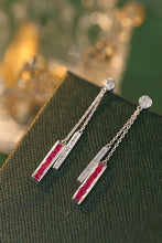 Load image into Gallery viewer, LUOWEND 18K White Gold Real Ruby and Diamond Gemstone Earrings for Women