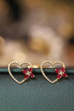Load image into Gallery viewer, LUOWEND 18K Yellow Gold Real Natural Ruby and Diamond Gemstone Earrings for Women