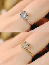 Load image into Gallery viewer, LUOWEND 18K White or Yellow Gold Real Natural Diamond Ring for Women