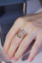 Load image into Gallery viewer, LUOWEND 18K Yellow Gold Real Natural Diamond Ring for Women