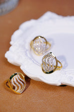 Load image into Gallery viewer, LUOWEND 18K Yellow Gold Real Natural Diamond Ring for Women