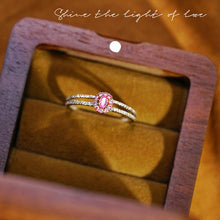 Load image into Gallery viewer, LUOWEND 18K White Gold Real Natural Pink Diamond Ring for Women