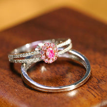 Load image into Gallery viewer, LUOWEND 18K White Gold Real Natural Pink Diamond Ring for Women
