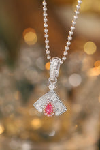 Load image into Gallery viewer, LUOWEND 18K White Gold Real Natural Pink Diamond Pendant Necklace for Women