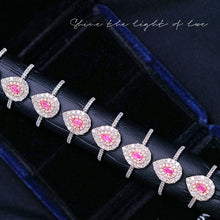 Load image into Gallery viewer, LUOWEND 18K White Gold Real Natural Pink Diamond Ring for Women