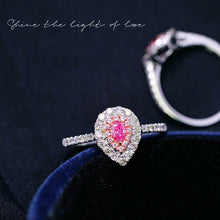 Load image into Gallery viewer, LUOWEND 18K White Gold Real Natural Pink Diamond Ring for Women