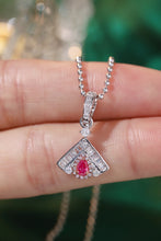 Load image into Gallery viewer, LUOWEND 18K White Gold Real Natural Pink Diamond Pendant Necklace for Women