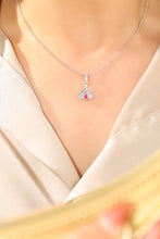 Load image into Gallery viewer, LUOWEND 18K White Gold Real Natural Pink Diamond Pendant Necklace for Women