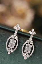 Load image into Gallery viewer, LUOWEND 18K White Gold Real Natural Diamond Drop Earrings for Women