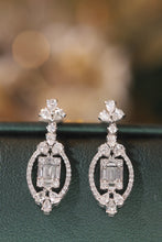 Load image into Gallery viewer, LUOWEND 18K White Gold Real Natural Diamond Drop Earrings for Women