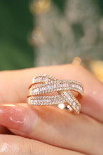 Load image into Gallery viewer, LUOWEND 18K Rose Gold Real Natural Diamond Ring for Women