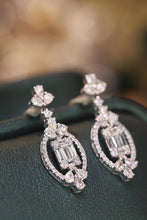 Load image into Gallery viewer, LUOWEND 18K White Gold Real Natural Diamond Drop Earrings for Women